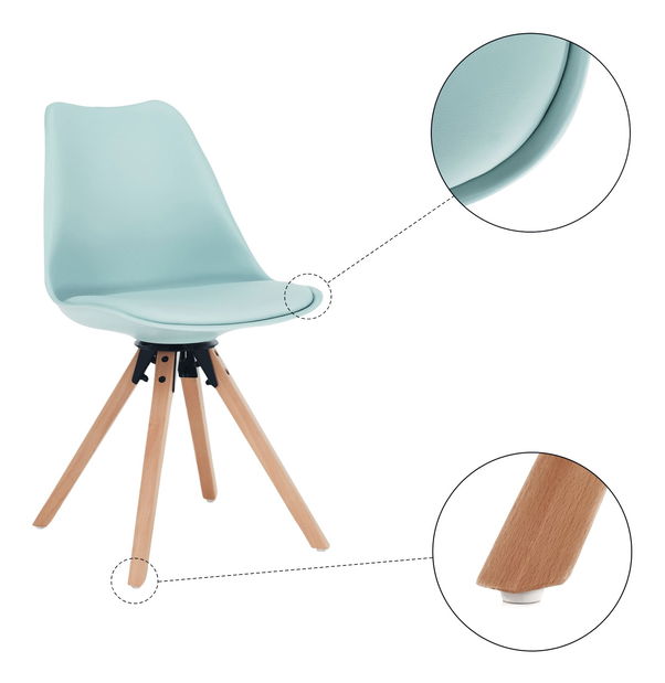 Otočná židle Dolena (mentolová ekokůže)