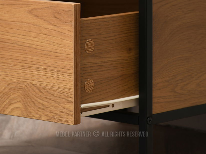 Noční stolek Soren Ns (dub + černá)