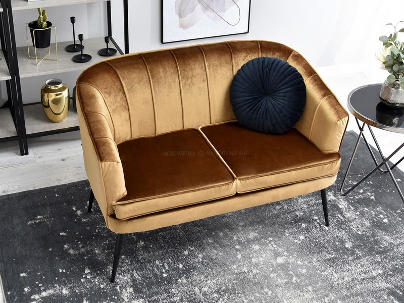 Pohovka Etimee S (zlatá + černá)