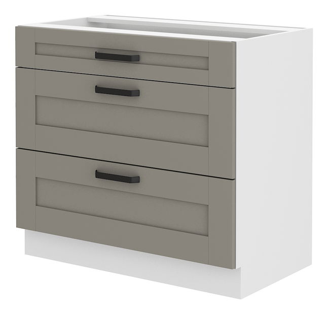 Dolní kuchyňská skříňka Lucid 80 D 3S BB (claygrey + bílá)