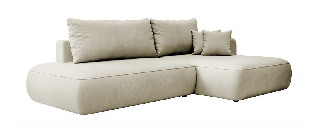 Rohová sedací souprava Fergie (P) (béžovošedá světlá + černá)