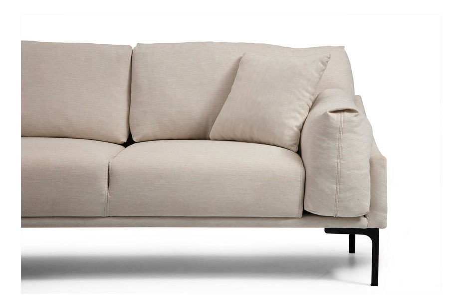 Rohová sedačka Leonero (L) (krémová + černá)