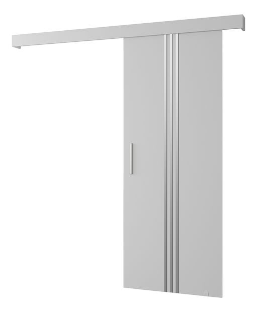 Posuvné dveře 90 cm Sharlene V (bílá matná + bílá matná + stříbrná)