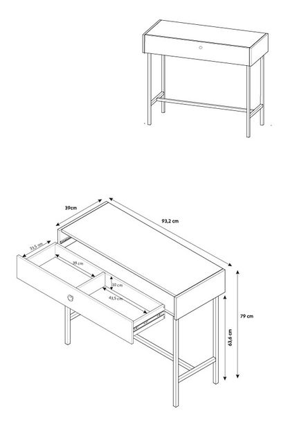 Toaletní stolík Desanta (černá)