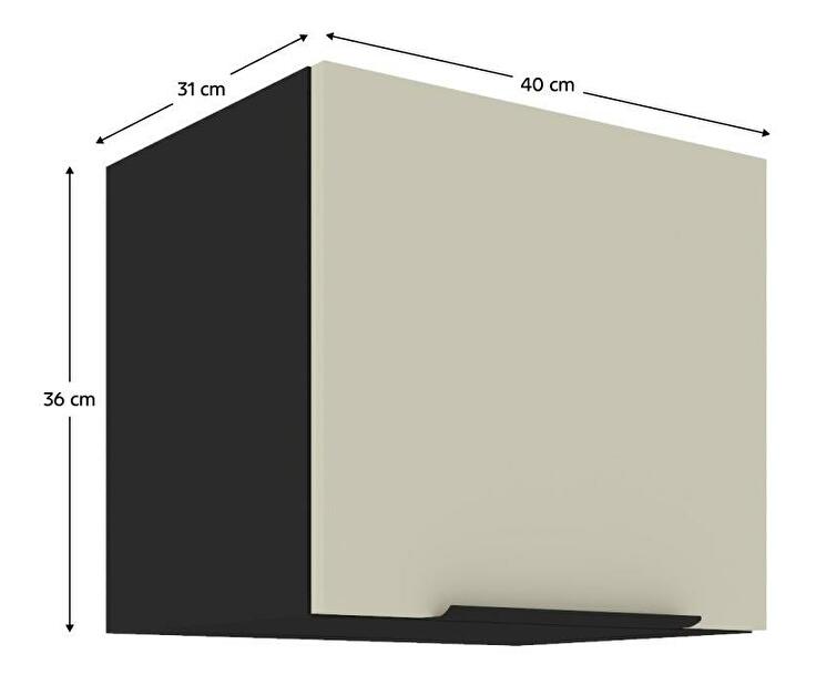 Horní kuchyňská skříňka Arikona 40 GU 36 1F (kašmír + černá)