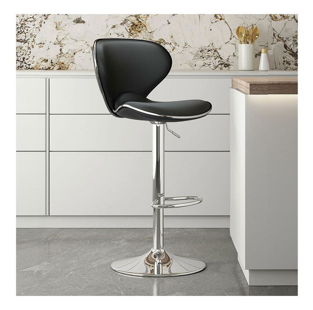 Barová židle Heidi (černá + chrom)