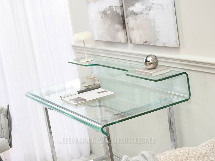 PC stolek Lazuli (sklo + chrom)