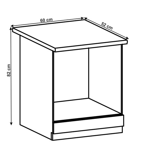 Dolní kuchyňská skříňka pod troubu D60ZK Lanaya (bílá + šedá matná)