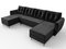 Rohová sedačka ve tvaru U Palermo (černá) (L)