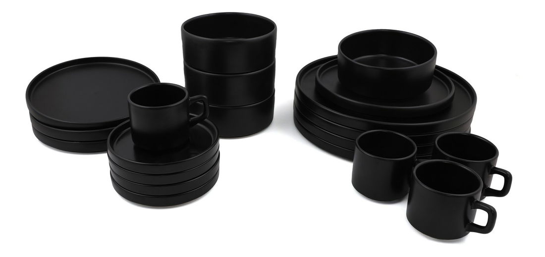 Jídelní sada (20 ks.) Travice (černý mat) *výprodej