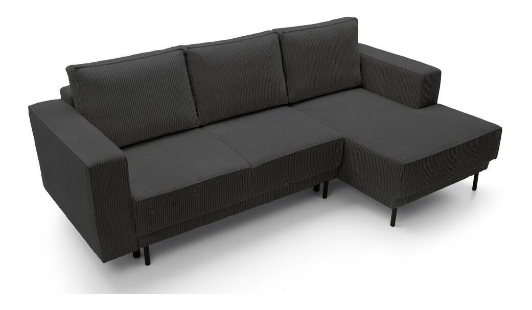 Rohová sedací souprava Rodriguez mini (P) (tmavě šedá + černá)