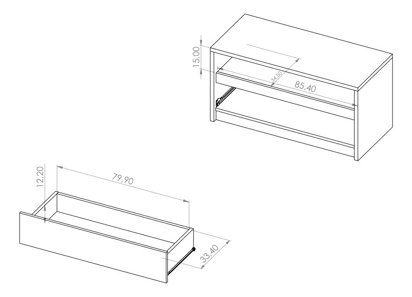 Tv stolek Desayuno RTV1SZ (dub monastery + lesk černý)