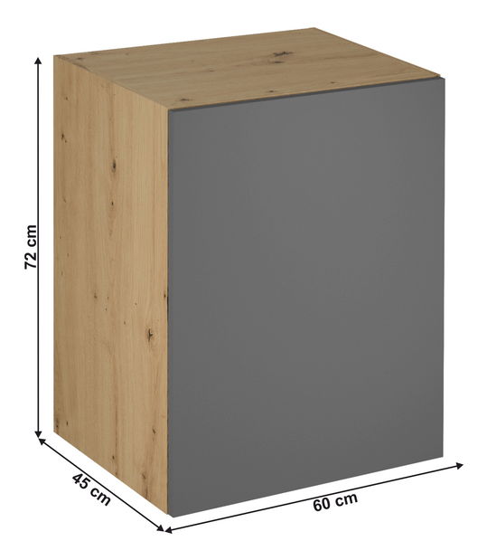Horní kuchyňská skříňka G60G Langari (dub artisan + šedá matná) (L)