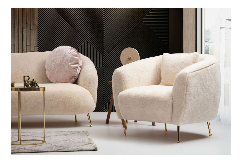 Křeslo Istiruna (béžová + zlatá)