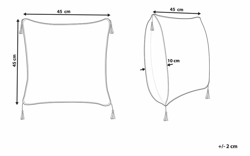Ozdobný polštář 45 x 45 cm Dead (béžová)