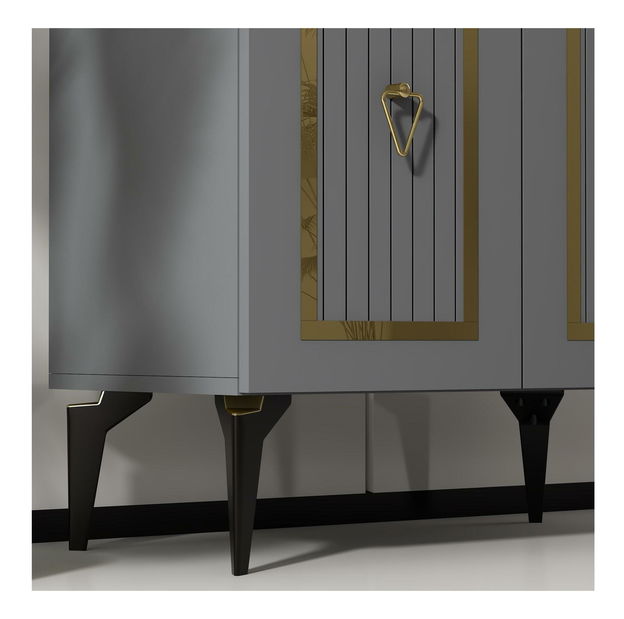 Skříňka Lideke 3 (antracit + zlatá)