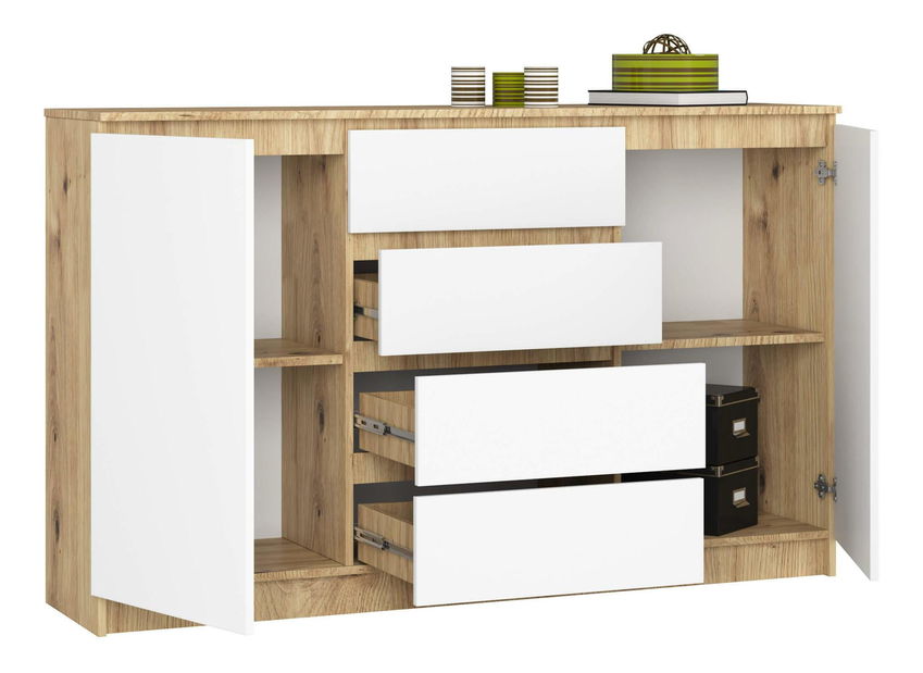 Komoda Koa (dub artisan + bílá)