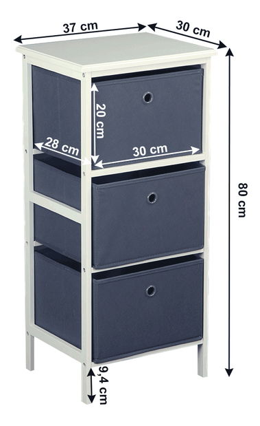 Komoda Dacapo TYP 1 (bílá + šedá)