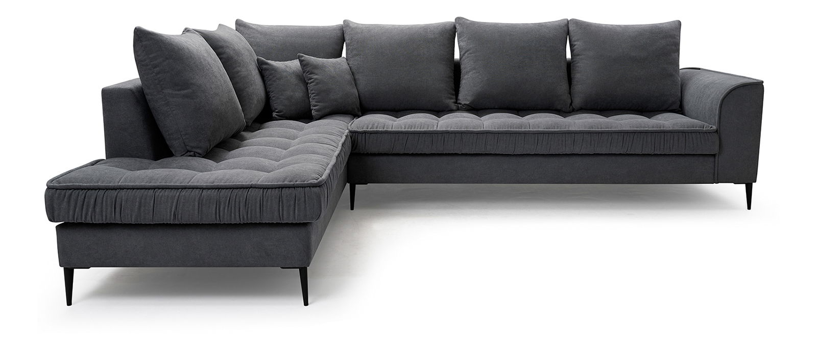 Rohová sedací souprava Lunara (tmavě šedá) (L)