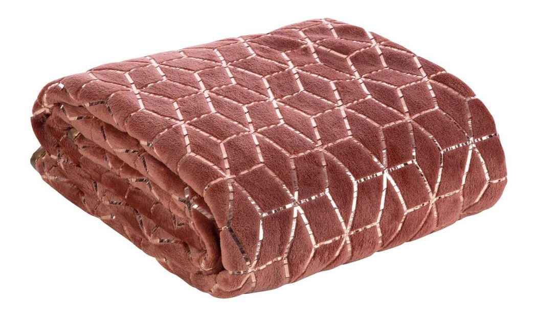 Přehoz na postel 240x220 cm OLI (marsala + měděná)