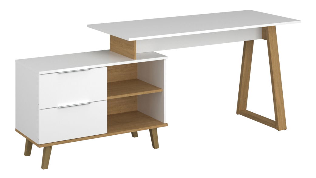 Komoda Nickole 2S/90 (bílá + dub kamenný)