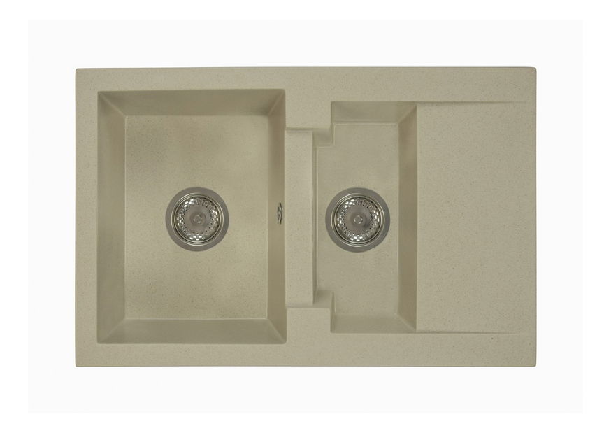 Kuchyňský dřez Dortuna (béžová) (bez otvoru pro baterii) (P)