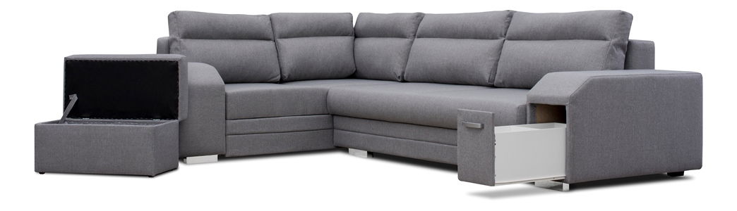 Rohová sedací souprava Alfredo (světle šedá) (L)