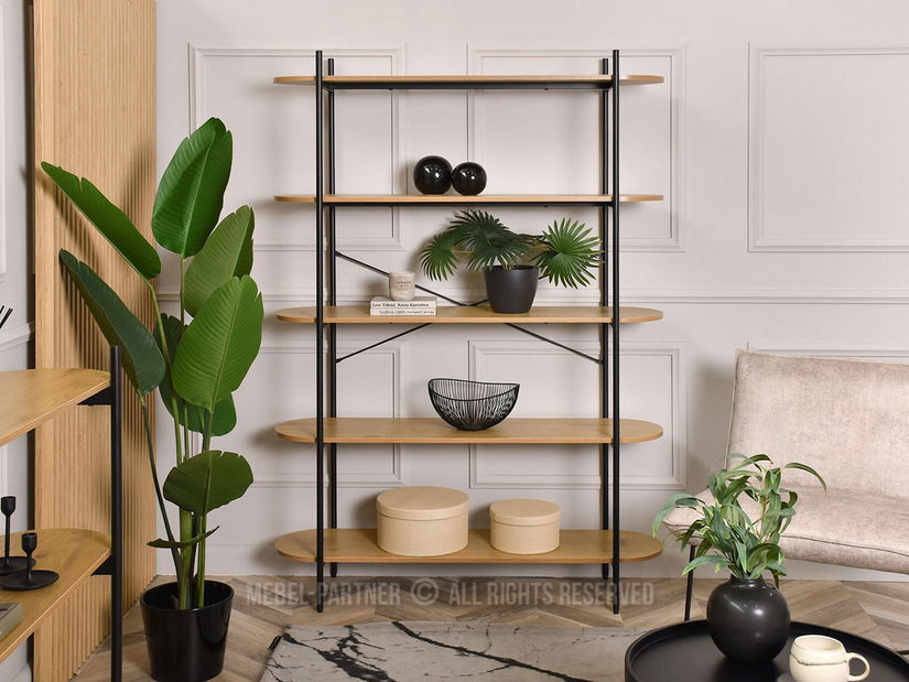 Regál Linde (dub + černá)