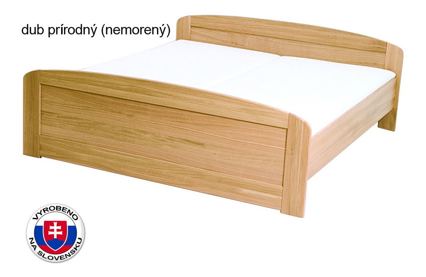 Jednolůžková postel 210x100 cm Petronila oblé čelo u nohou (masiv)