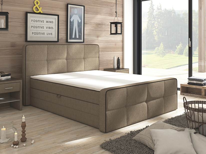 Manželská postel Boxspring 180 cm Paradise (s matracemi a úl. prostorem)