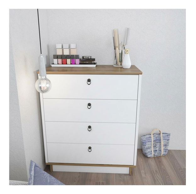Komoda Sahreneta (bílá + dub)
