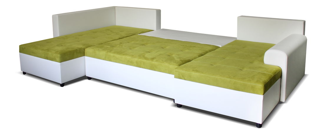 Rohová sedací souprava U Lisbona LB+2F+L (tyrkysová + bílá) (P)