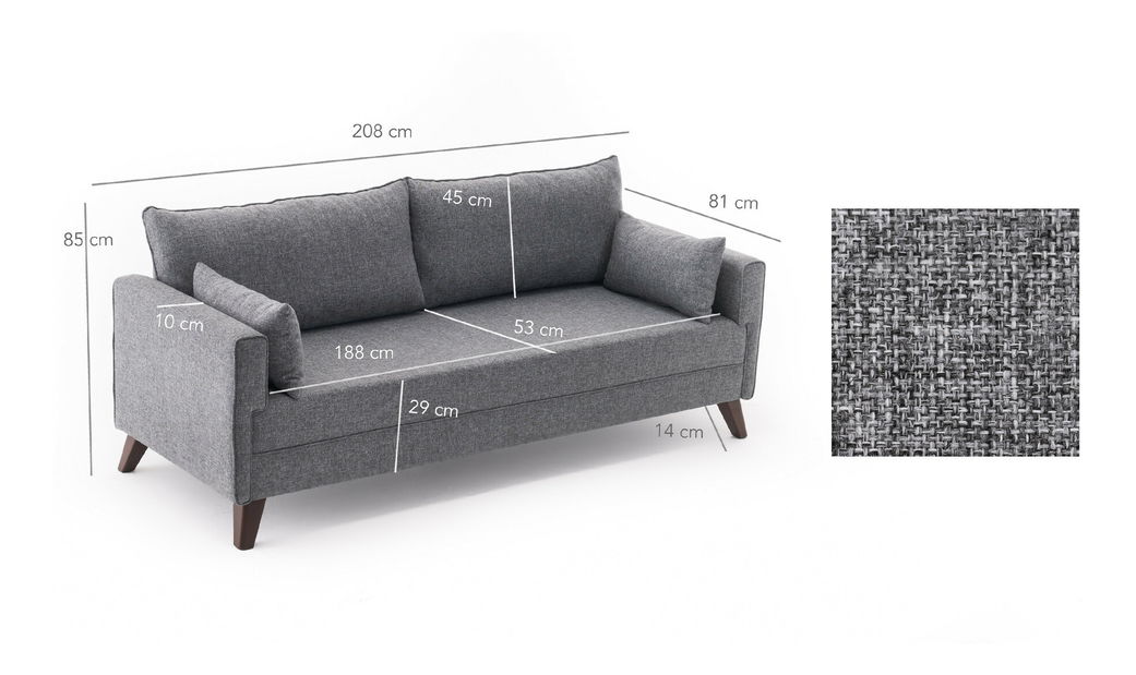 Rozkládací pohovka Bellina (šedá)