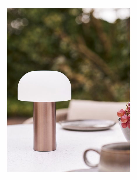 Venkovní LED lampa Snaloria (bílá + měděná)