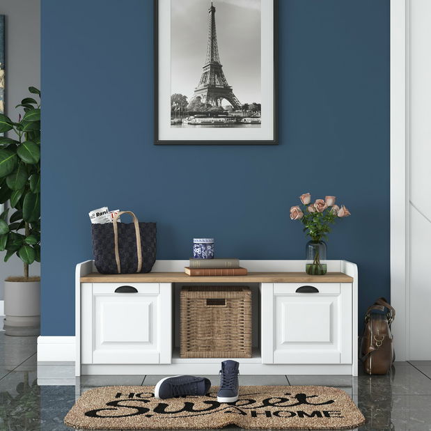 Skříňka na boty Pixie 2 (Bílá + Ořech)