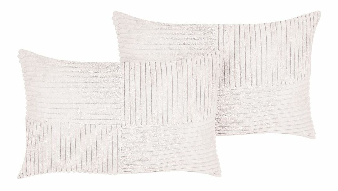 Sada 2 ozdobných polštářů 47 x 27 cm Milie (bílá)