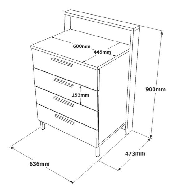 Komoda Hamerella 6 (hnědá + šedá + černá)