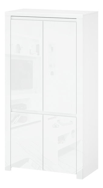 Šatní skříň Leona 4D (bílá lesklá)
