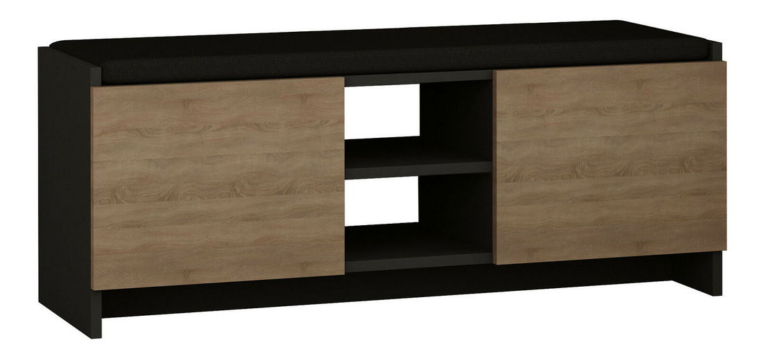 Skříňka na boty Zuana (Antracit + Dub)