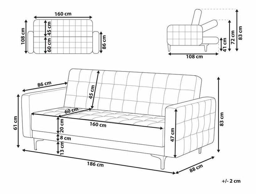 Pohovka Aberlady (grafit)