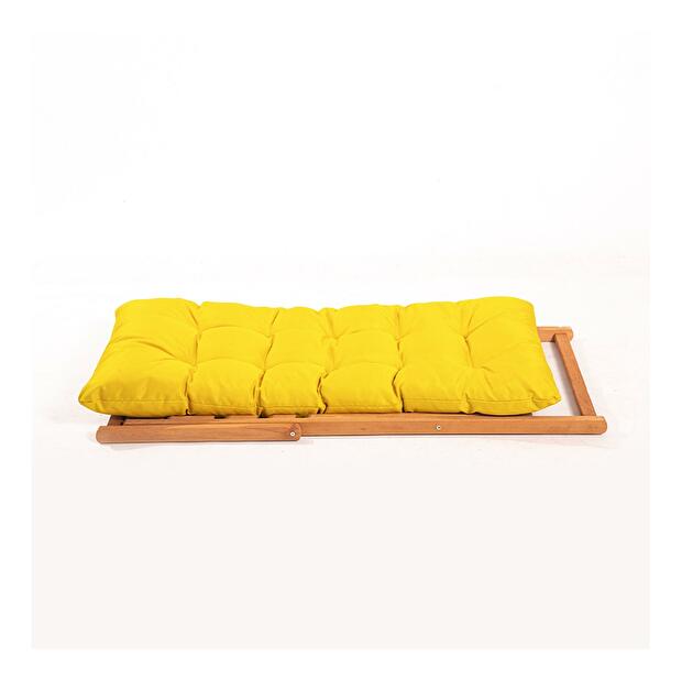 Souprava zahradního stolu a židlí Kikadu 5 (žlutá + přírodní) (pro 2 osoby)