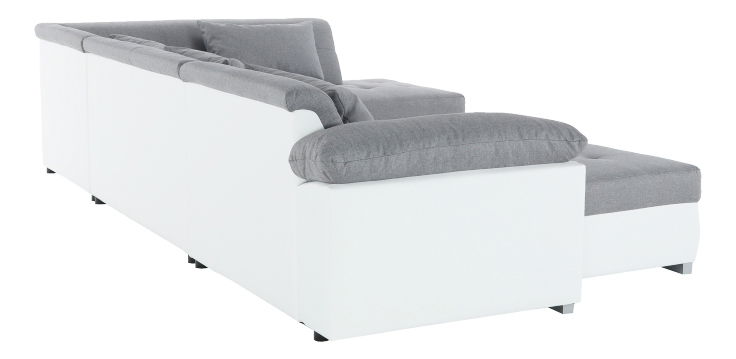 Rohová sedačka U Lemon U (bílá + světle šedá) (P)