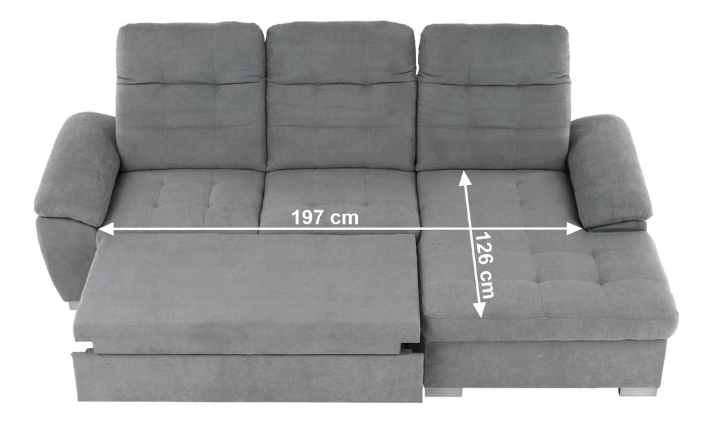 Rohová sedačka Evangelon (šedá) (P)