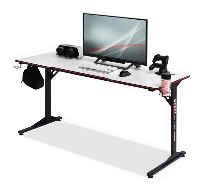 PC stolek Matts 160 (bílá + černá)