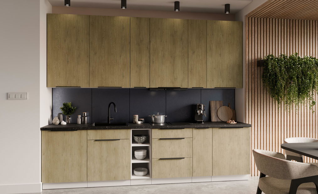 Kuchyně 300 cm Carminia 4 (dub cremona + bílá)