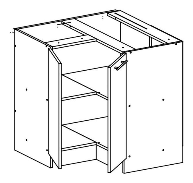 Dolní kuchyňská skříňka, rohová Flor S-90N