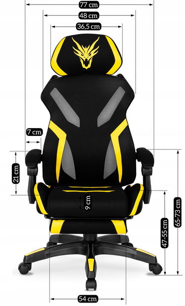 Herní křeslo Mananera (černá + žlutá)