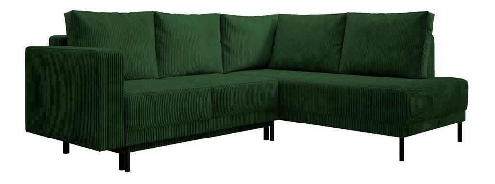 Rohová sedací souprava Rodriguez (P) (tmavě zelená + černá)