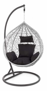 Závěsné křeslo Edie (černá + šedá)