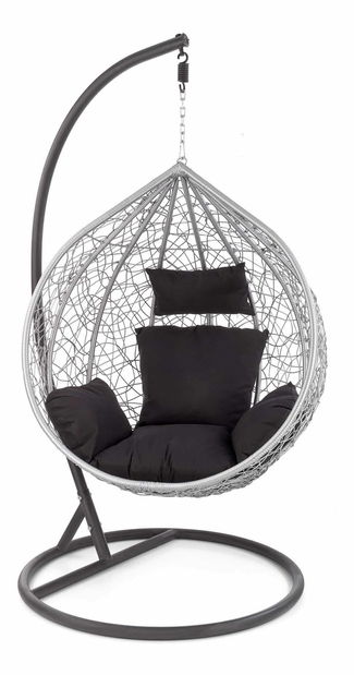 Závěsné křeslo Edie (černá + šedá)